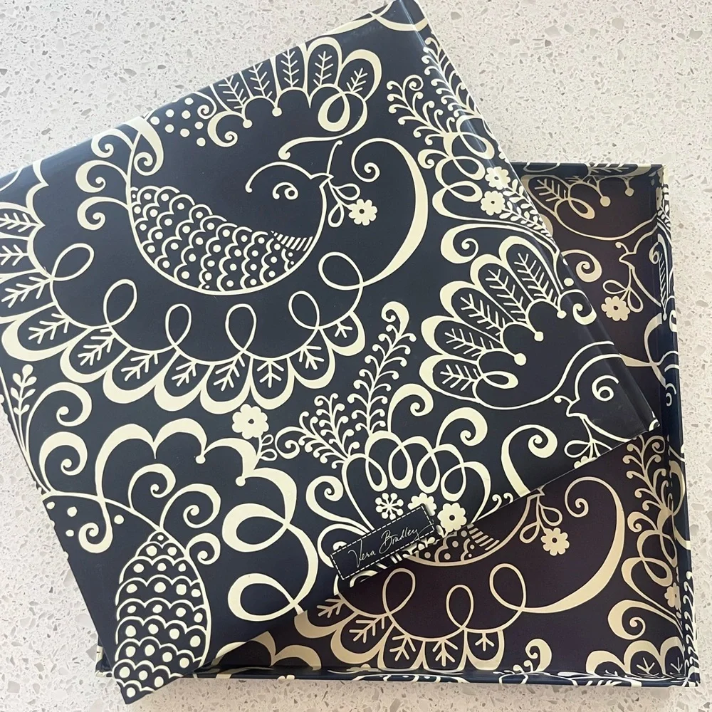 Vera Bradley Baby Book Navy Twirly Birds Print NWT